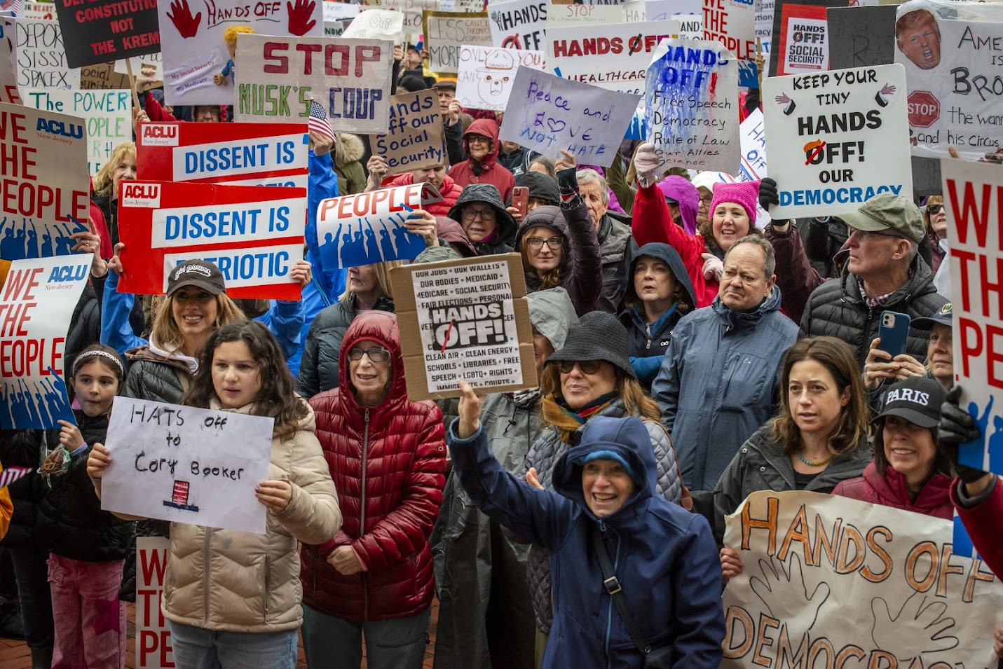 Hands Off Rally, Morristown, NJ.  April 5, 2025
